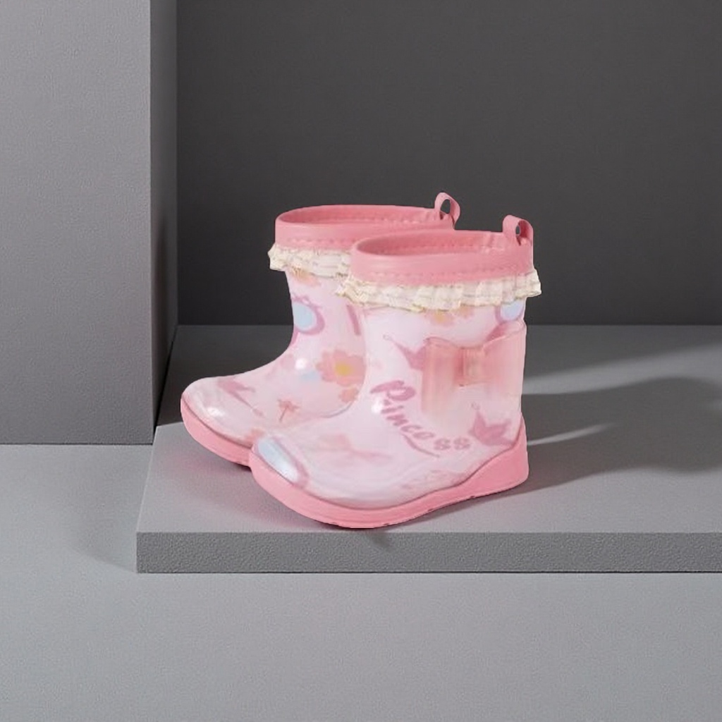 Pink rain boots for women, thickened anti-slip rain boots, 180g PVC material, light and comfortable Specification image