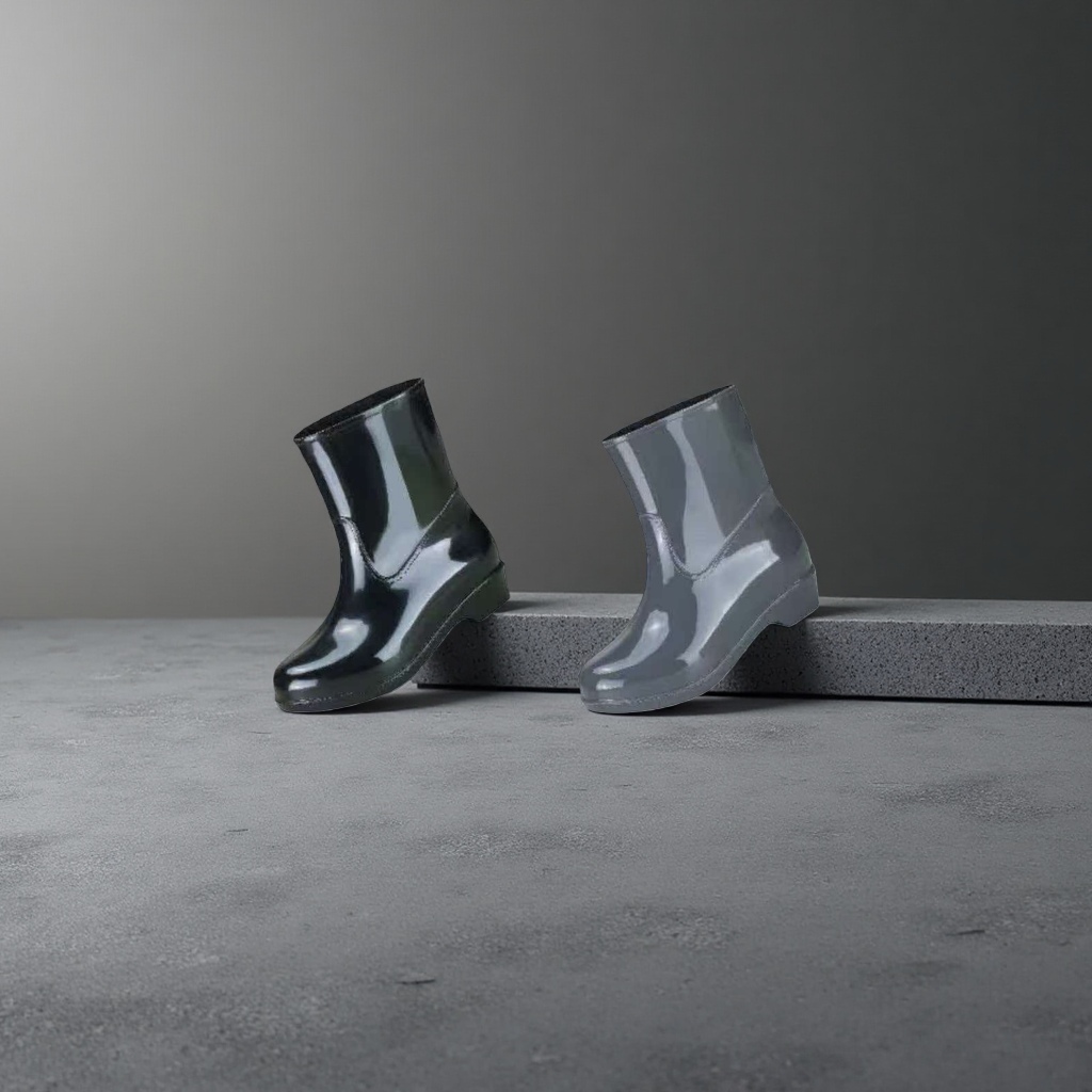 Black and grey two-color rain boots are available. They are waterproof, anti-slip, wear-resistant and lightweight for women Application Scenario