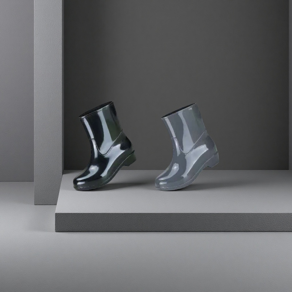 Black and grey two-color rain boots are available. They are waterproof, anti-slip, wear-resistant and lightweight for women Specification image