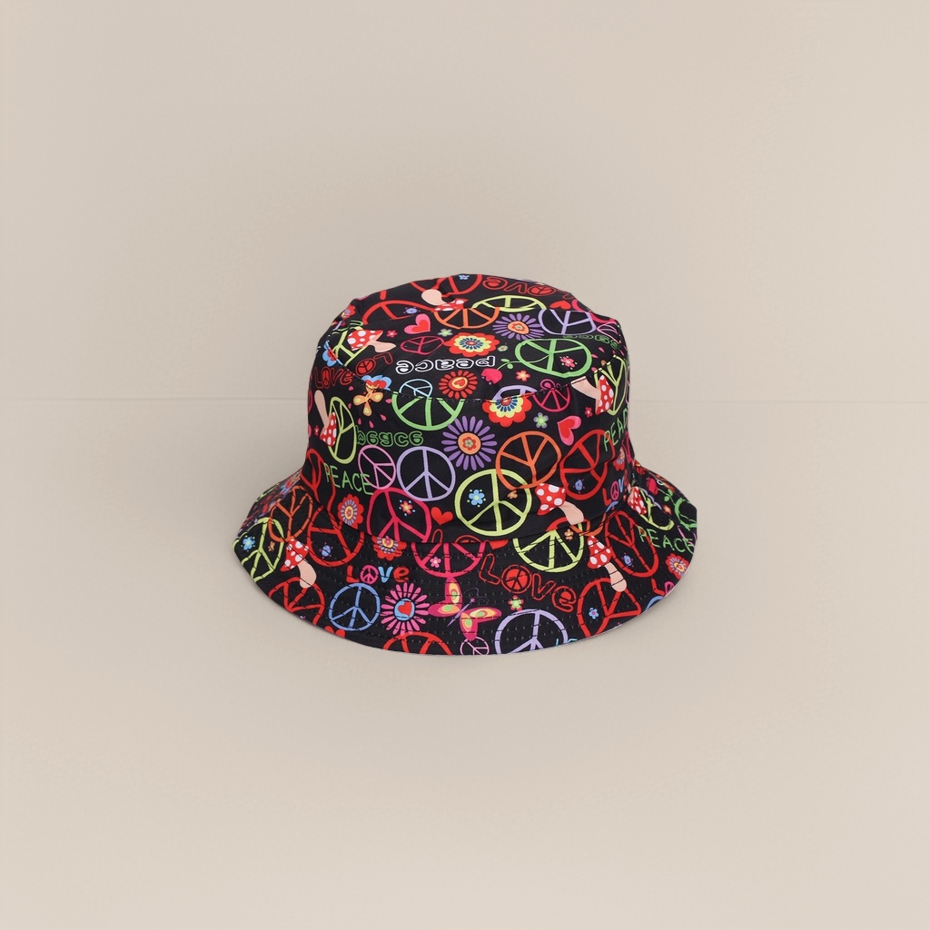 The colorful patterned fisherman's hat is fashionable, versatile, sun-protective and foldable Specification image