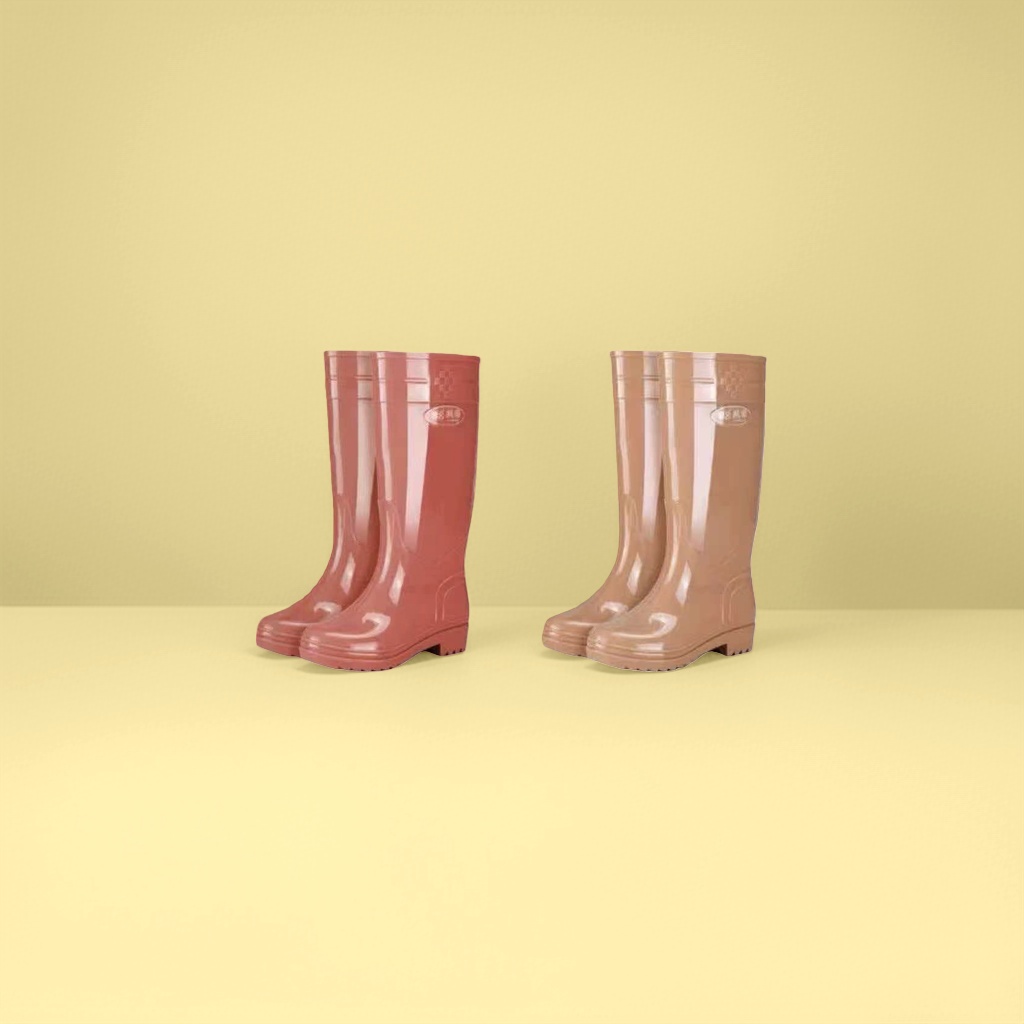 Women's rain boots, anti-slip thickened high-top rain boots, black waterproof and wear-resistant, specially designed for outdoor rainy days details Picture