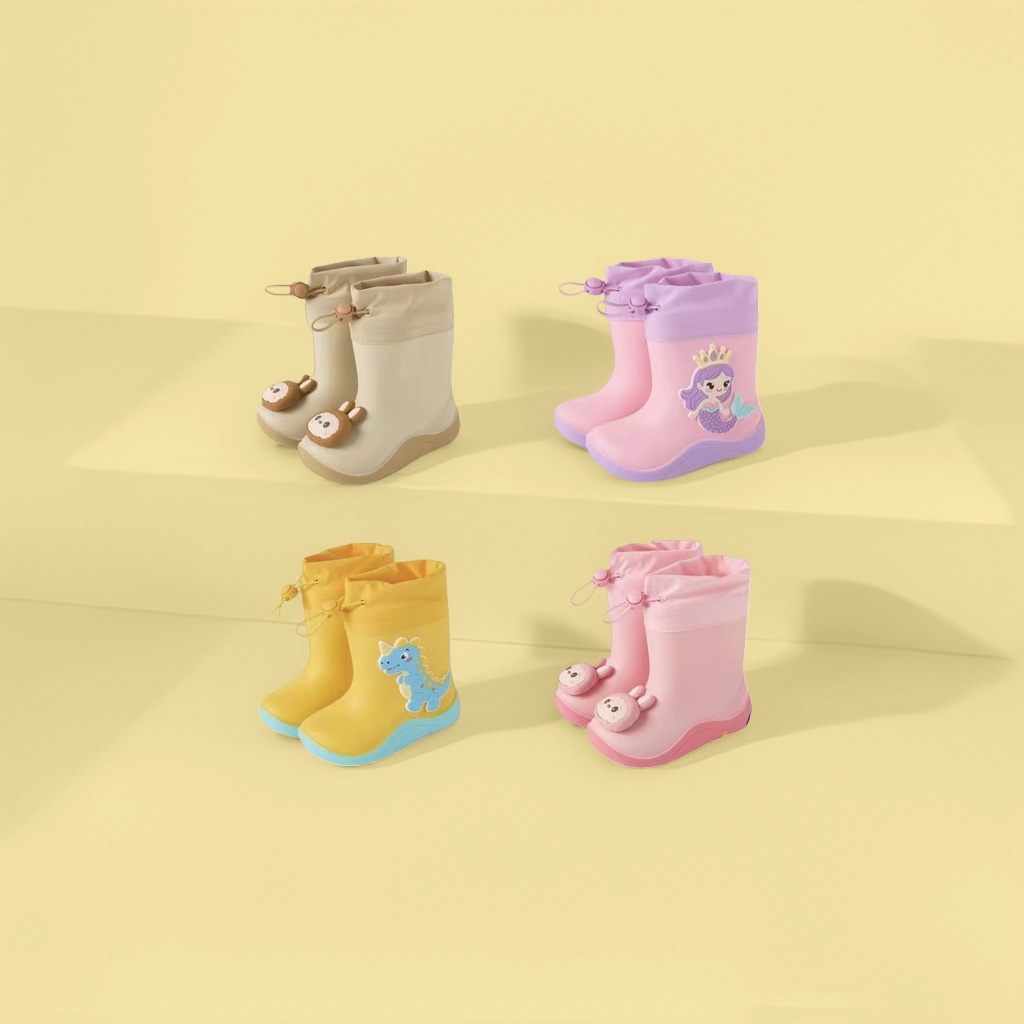 Cartoon pattern children's rain boots are waterproof, anti-slip, comfortable and breathable for spring and autumn