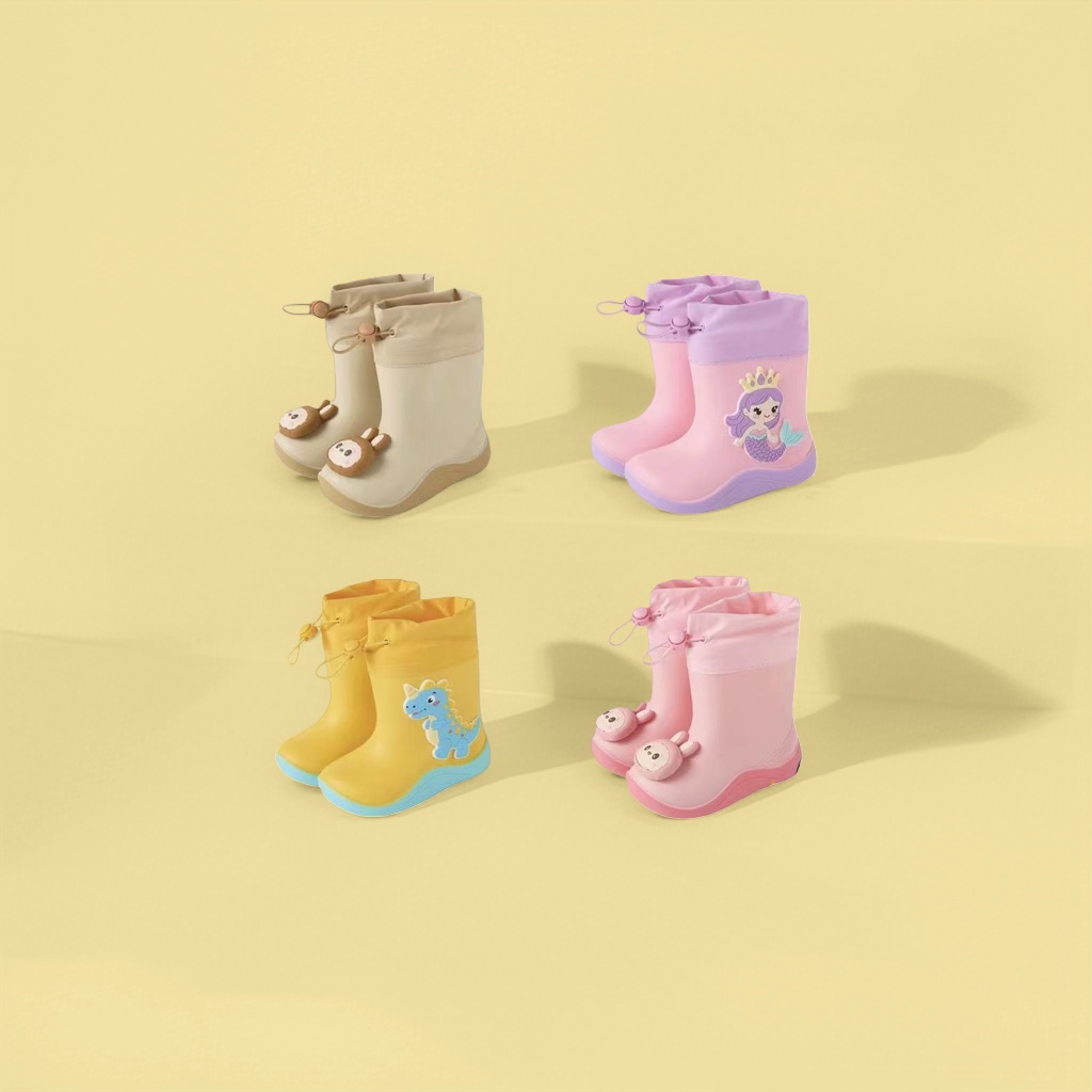 Cartoon pattern children's rain boots are waterproof, anti-slip, comfortable and breathable for spring and autumn details Picture