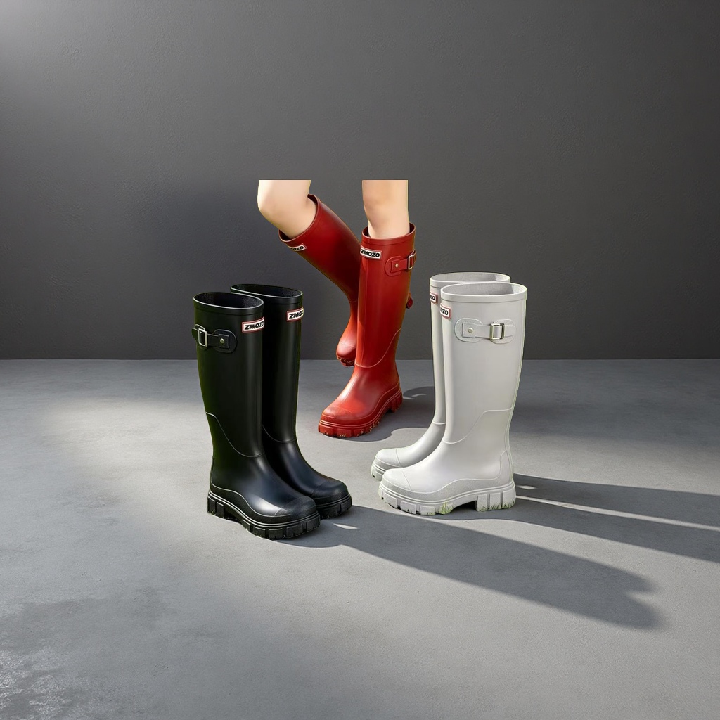 Women's anti-slip thickened high-top rain boots, spring and autumn outdoor waterproof rubber boots, size 35-40 Specification image