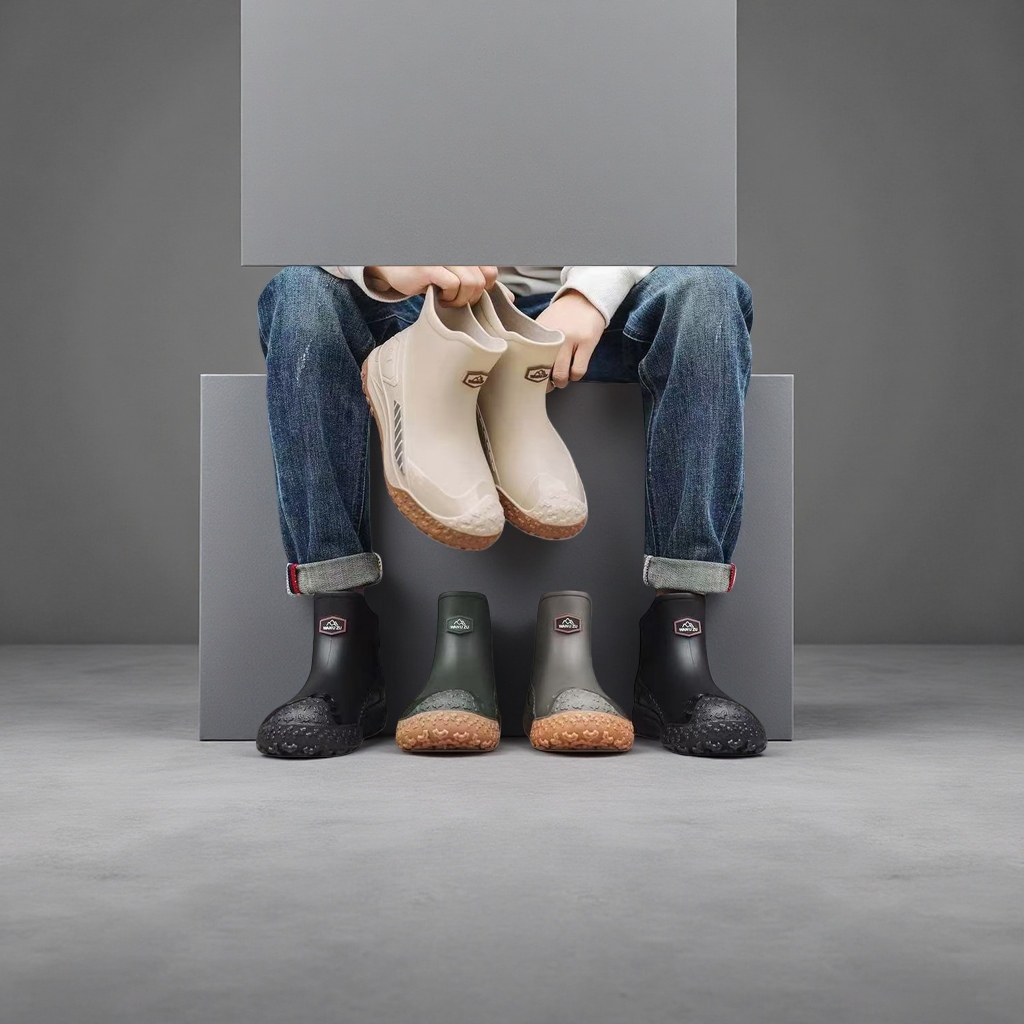 PVC thickened anti-slip high-top waterproof rubber rain boots for women, spring and autumn outdoor, size 35-40 Application Scenario