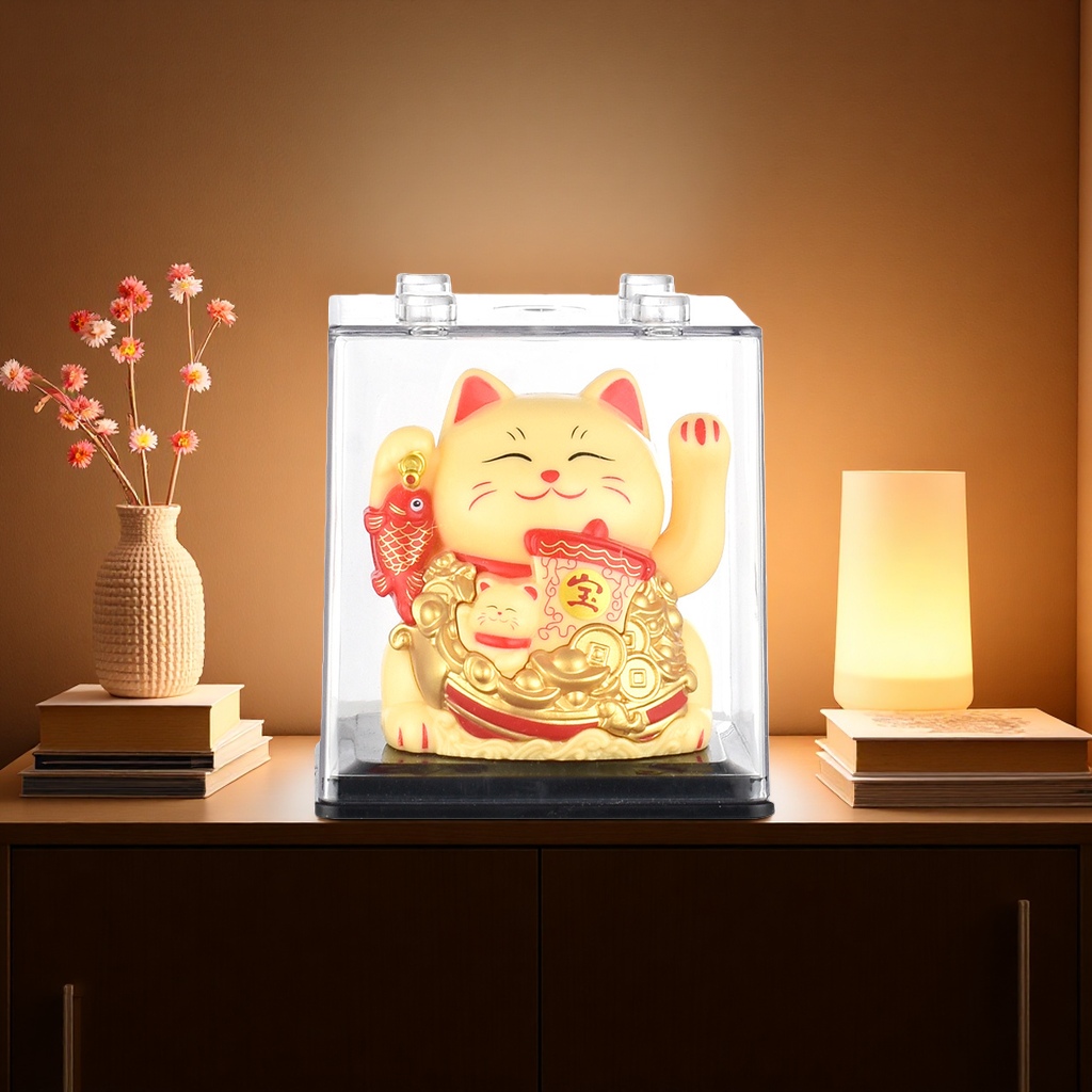 The ceramic Maneki Neko decorative item for the living room entrance hall is a lucky decoration for attracting wealth and good fortune Specification image