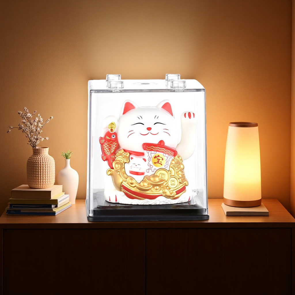 The ceramic Maneki Neko decorative item for the living room entrance hall is a lucky decoration for attracting wealth and good fortune