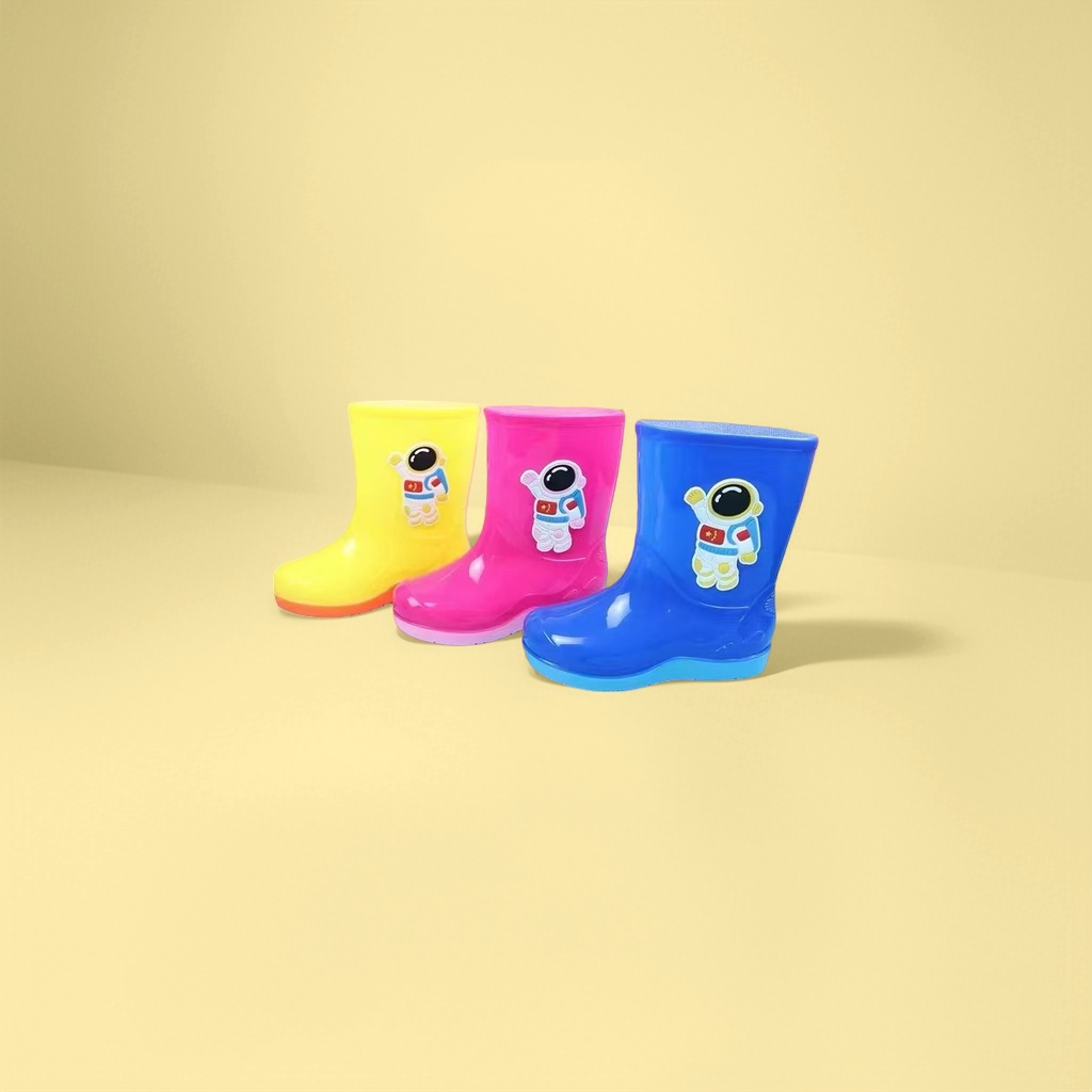 Colorful children's rain boots, waterproof and anti-slip, thickened outdoor shoes for rainy days, size 16-24 details Picture