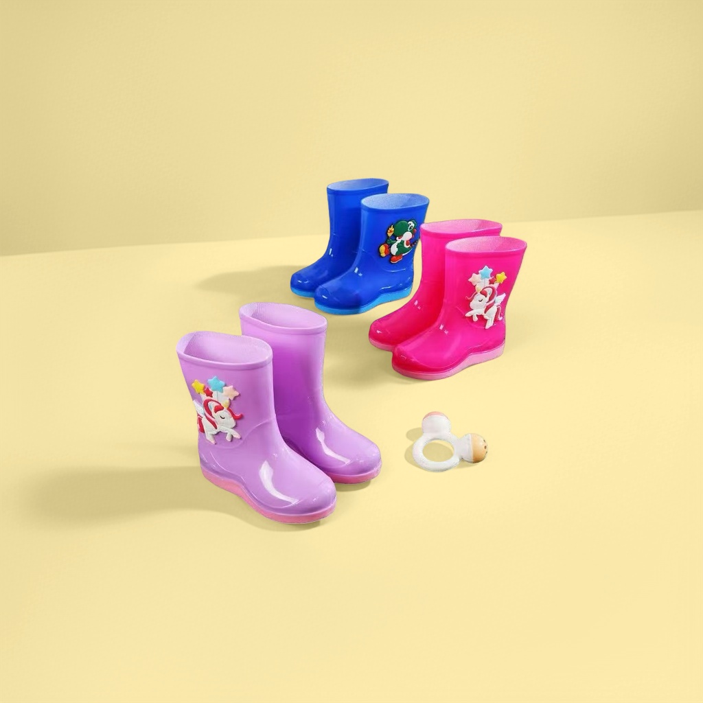 Waterproof and anti-slip thickened warm rain boots for children, specially designed for boys and girls on rainy days in spring and autumn details Picture