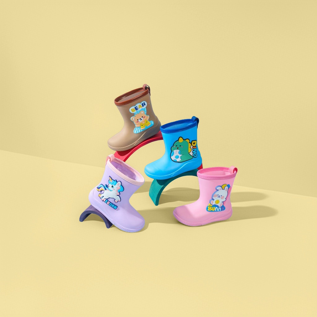 Cartoon pattern children's rain boots are waterproof, anti-slip, comfortable and breathable, suitable for children aged 3 to 12 details Picture