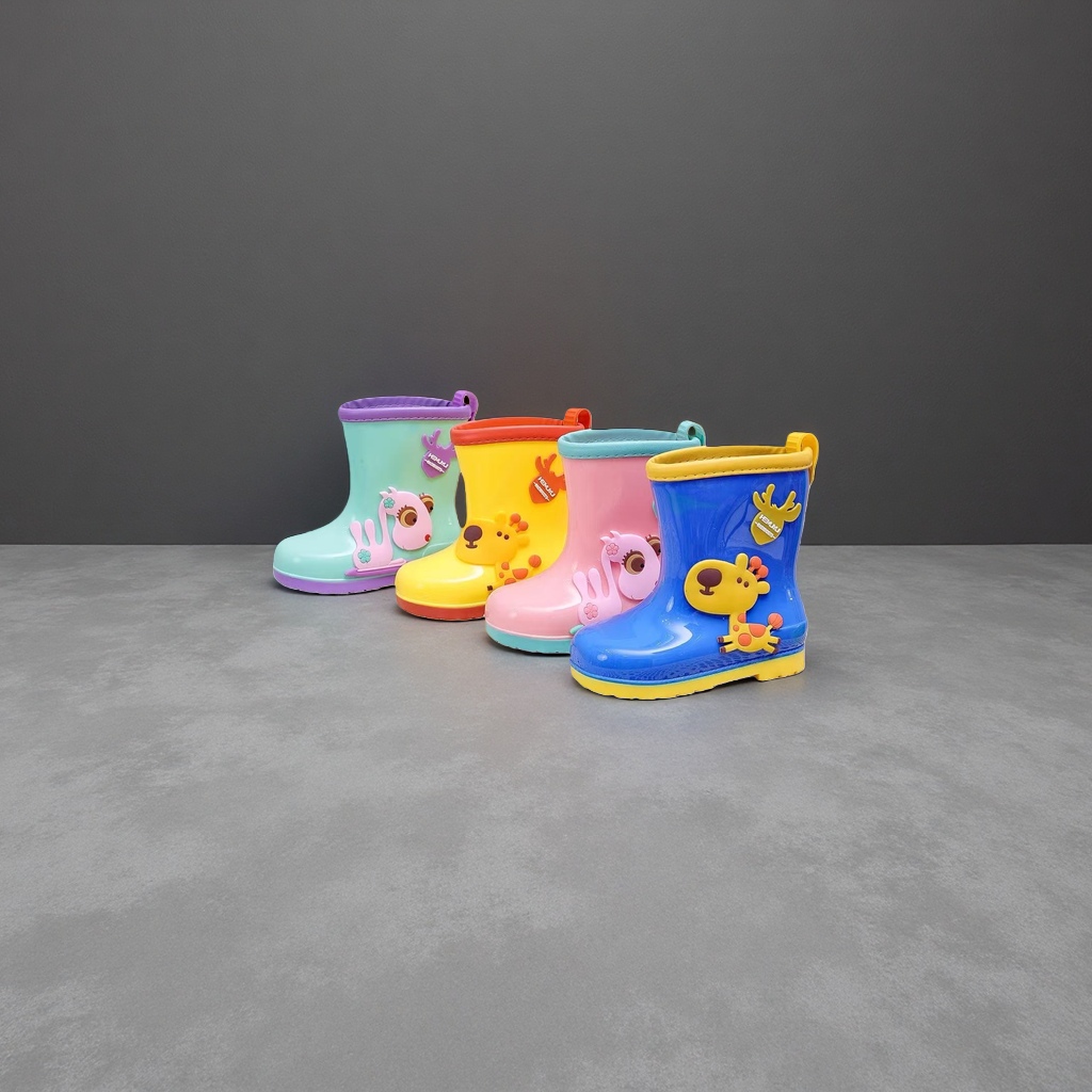 Colorful cartoon children's rain boots are waterproof, anti-slip, thickened and warm, specially designed for spring, autumn and rainy days Specification image
