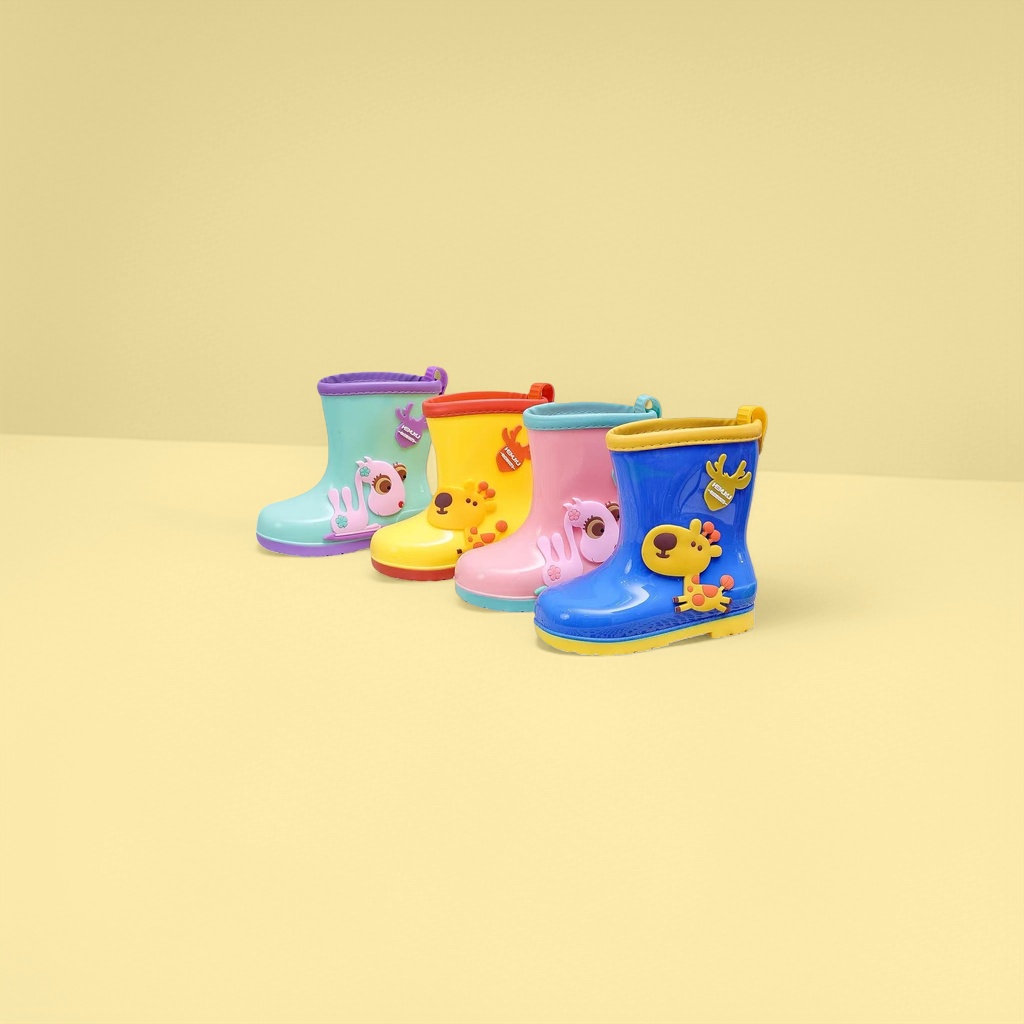 Colorful cartoon children's rain boots are waterproof, anti-slip, thickened and warm, specially designed for spring, autumn and rainy days details Picture