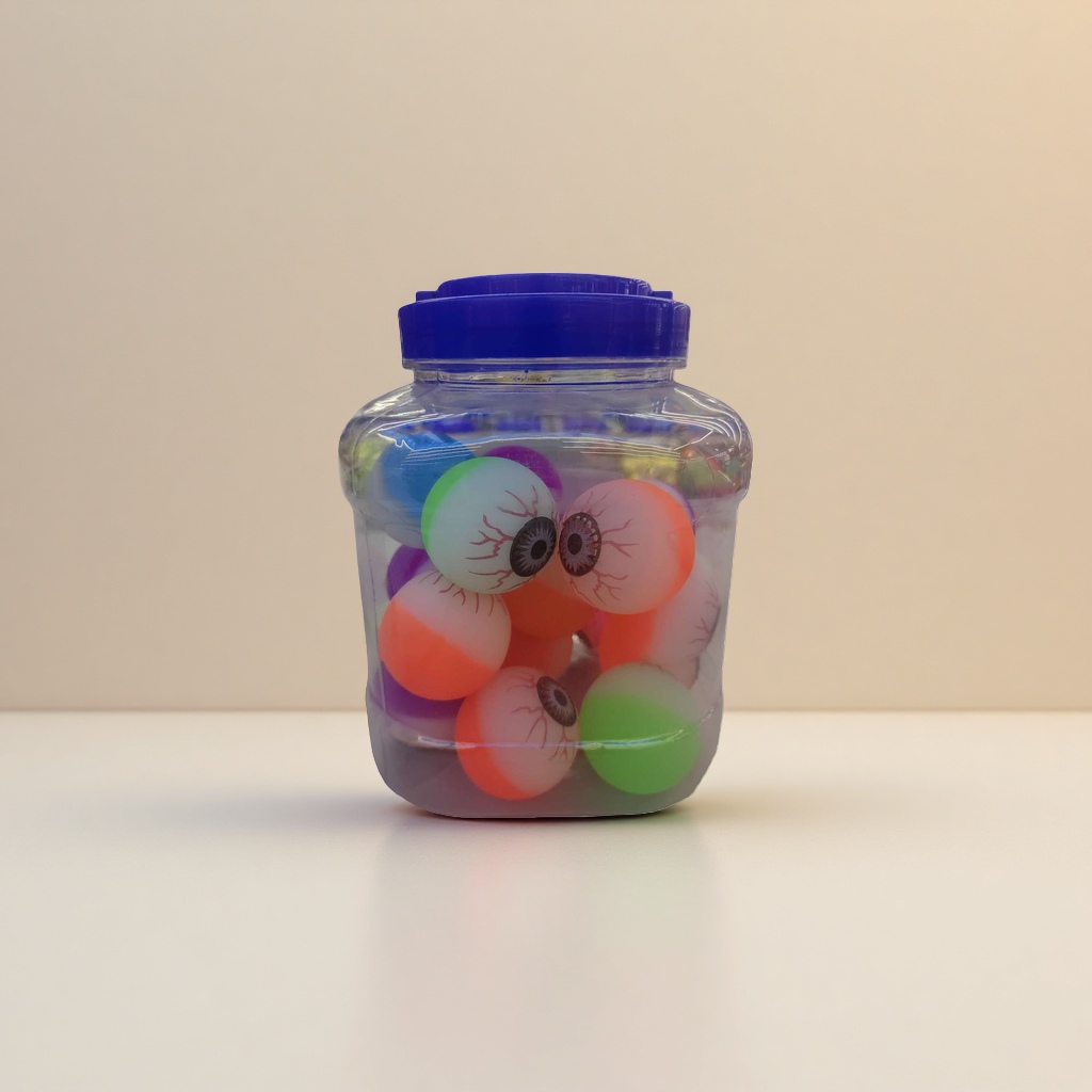彩色眼球玩具 透明塑料罐装 益智解压趣味摆件