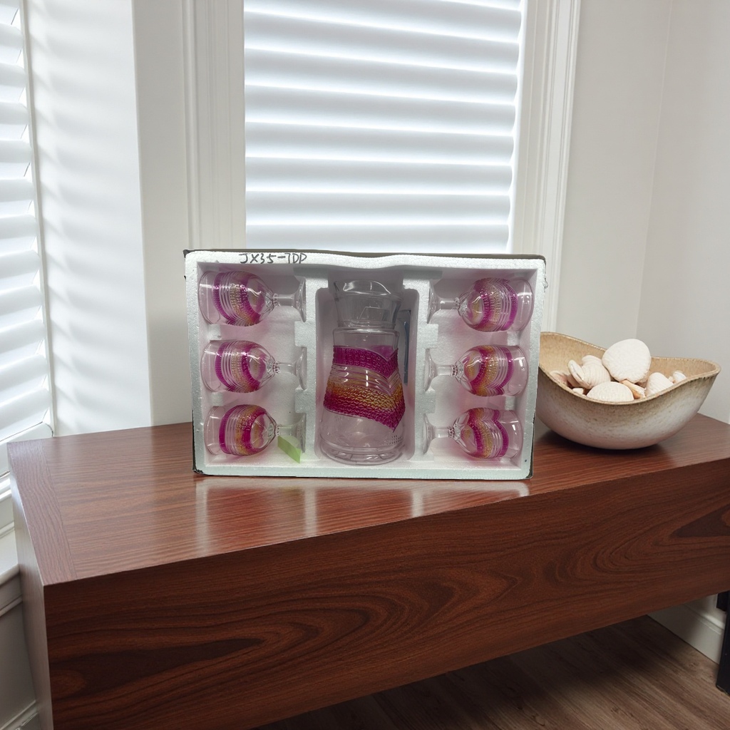 Glassware set, wine glass and water bottle, household heat-resistant high borosilicate glass details Picture