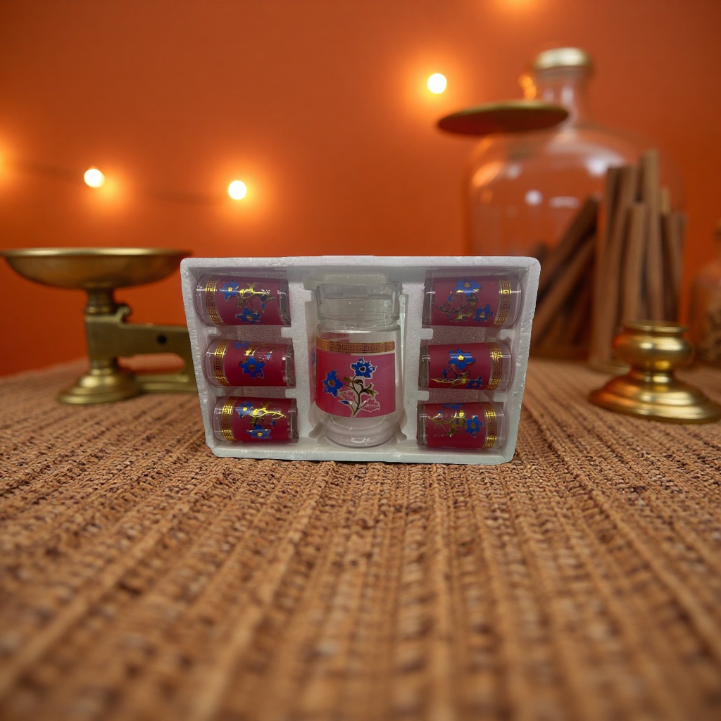 This glass cup set contains 6 pieces of high borosilicate heat-resistant transparent water cups for home and office use Specification image