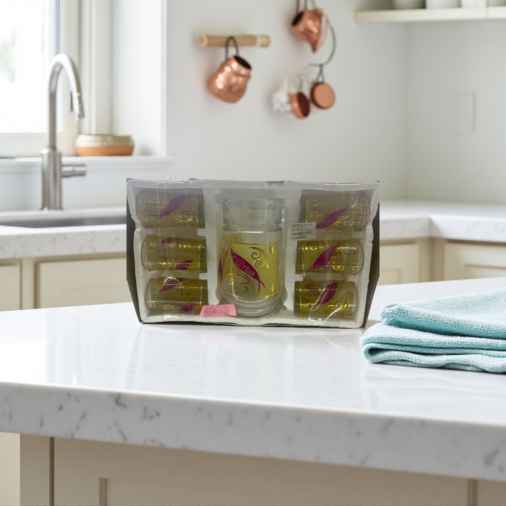 A set of 6 high borosilicate glass cups for office and household use, featuring a simple style, heat resistance and explosion-proof water cups details Picture