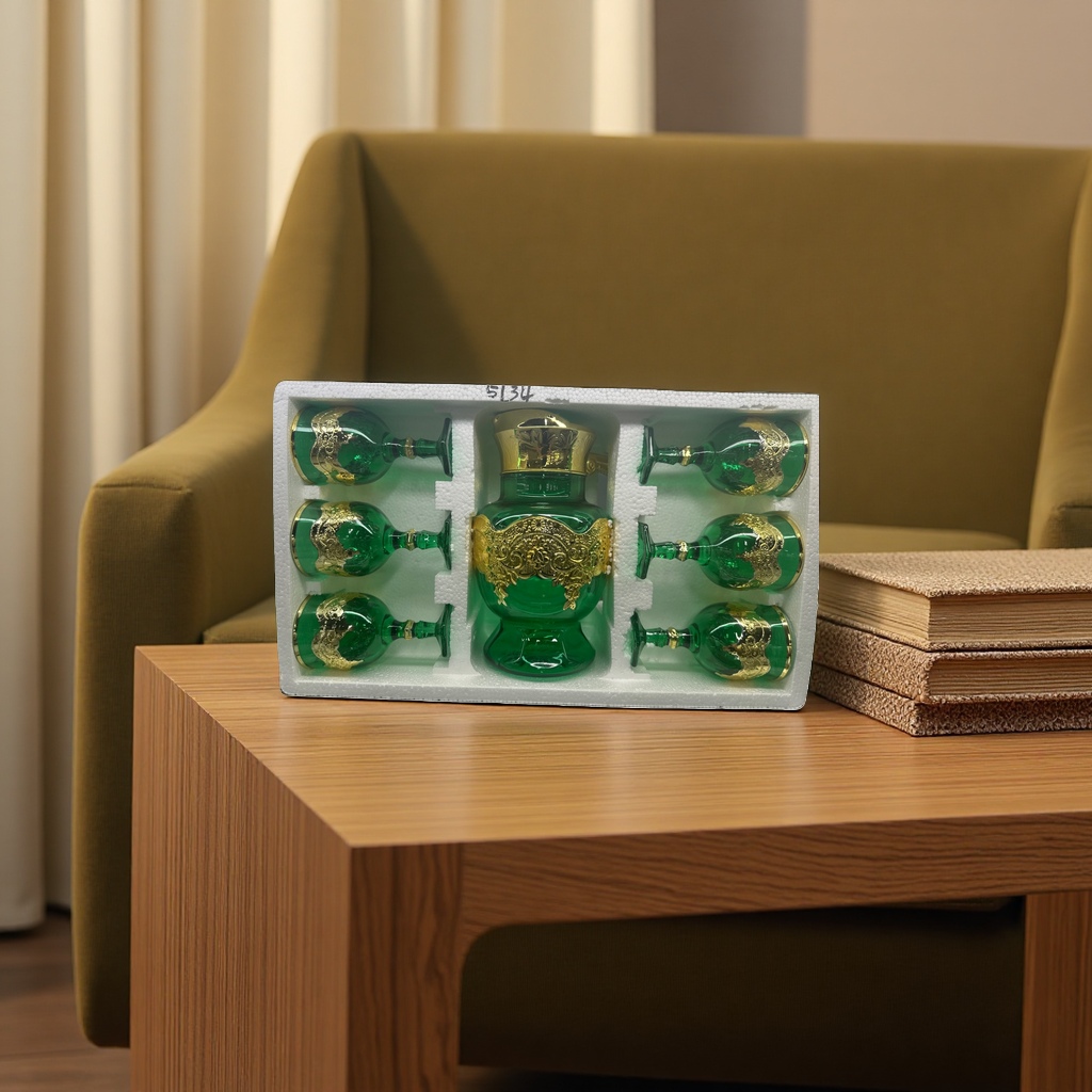Green glass wine set, high borosilicate heat-resistant red wine glass and white wine glass set details Picture