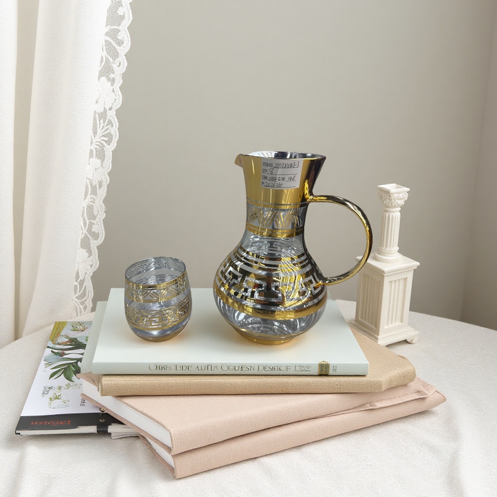 Glass water bottle and cup set, heat-resistant high borosilicate teapot with cup gift box Specification image