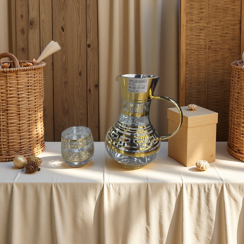 Glass water bottle and cup set, heat-resistant high borosilicate teapot with cup gift box details Picture