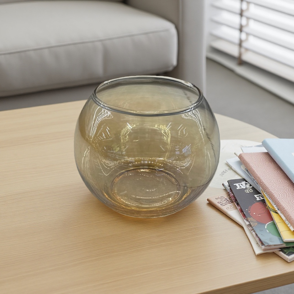 Amber glass vase, a Nordic-style living room decorative item, highly transparent and hand-blown Specification image