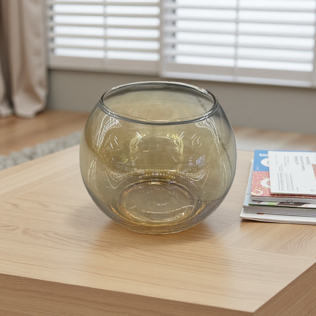 Amber glass vase, a Nordic-style living room decorative item, highly transparent and hand-blown Application Scenario