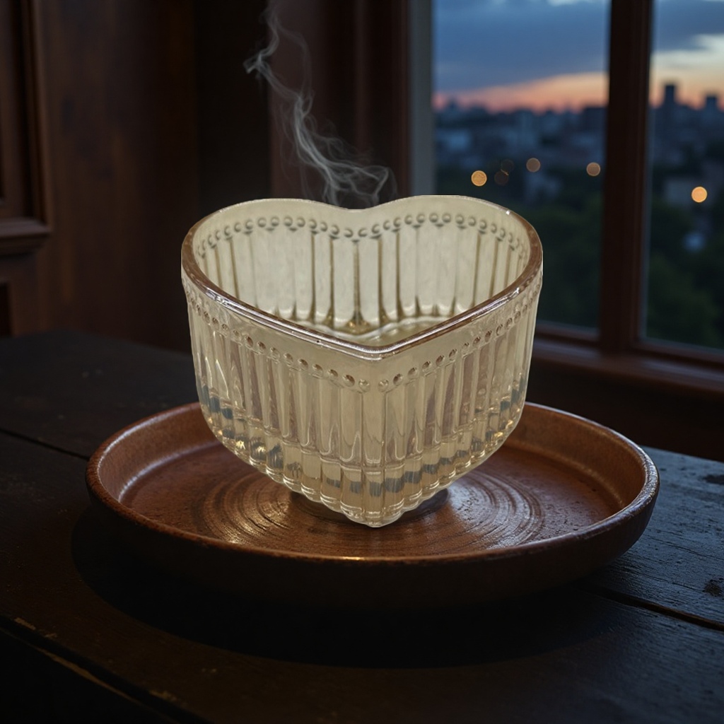 Heart-shaped glass container home decoration storage box, transparent high borosilicate heat-resistant details Picture