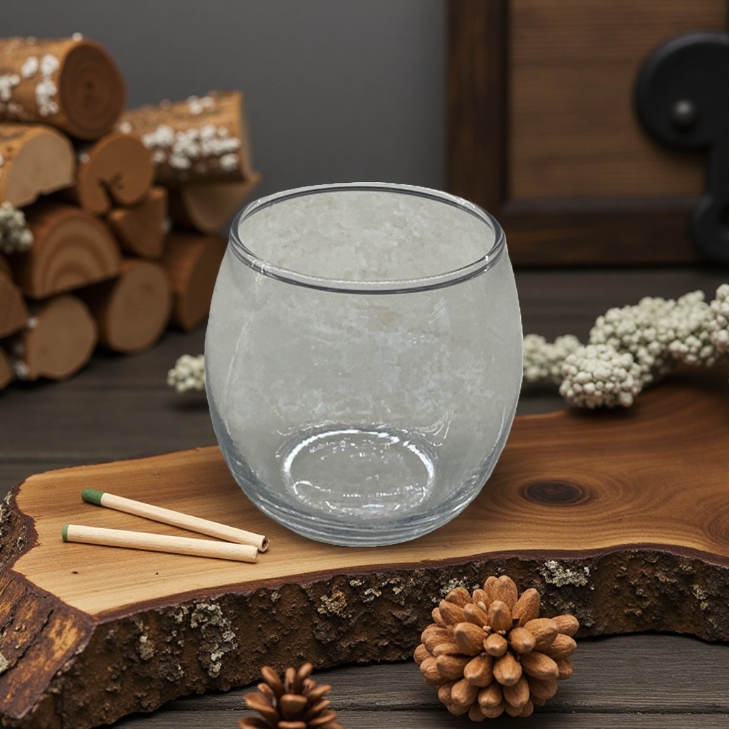 Transparent glass cup + glass cup details Picture