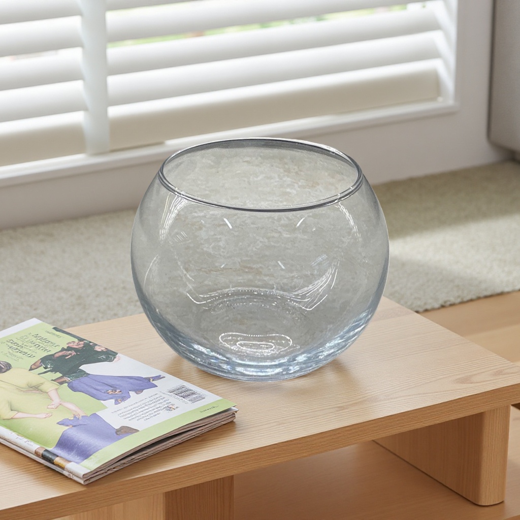 Transparent glass fish tank, a small circular ornamental aquarium for home use, a silent filtering fish container Specification image