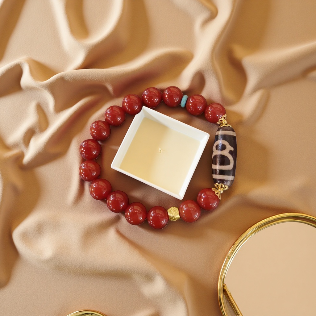 Wholesale of original red agate and sky pearl bracelets for women's cultural and recreational items details Picture