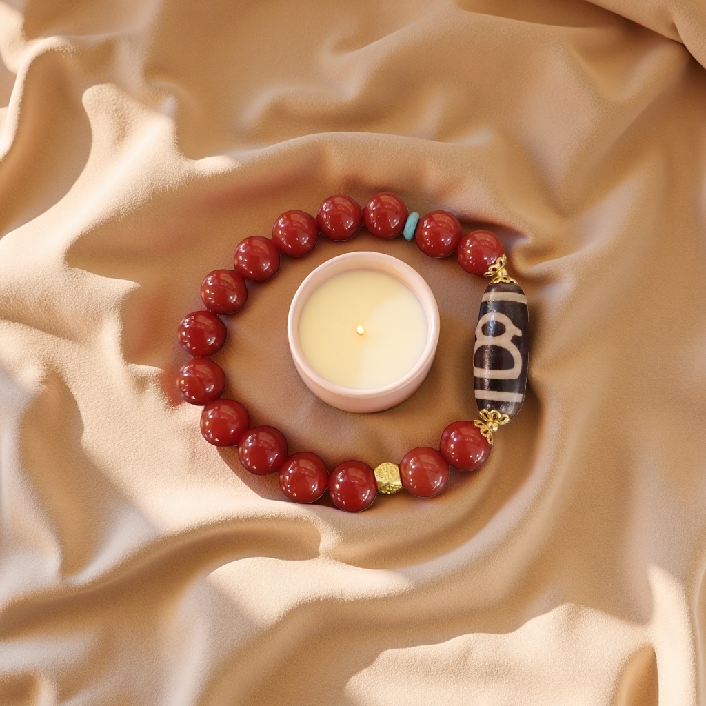 Original design of Nan Hong agate paired with cultural play turtle shell sky pearl bracelet, antler magnesite turquoise bracelet wholesale for women