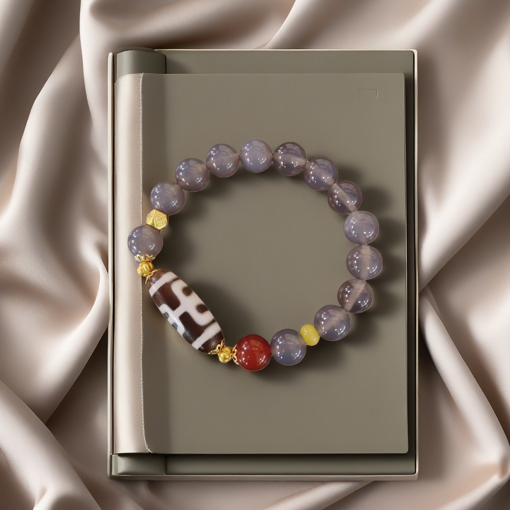 Natural yellow tiger's eye silver obsidian bracelet with large round beads, a new best-selling men's bracelet accessory for travel souvenirs
