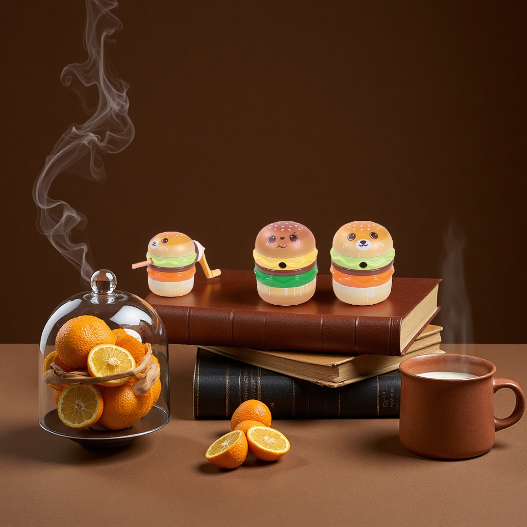 A creative pen holder storage box in the shape of a hamburger, a student office desktop stationery organizer