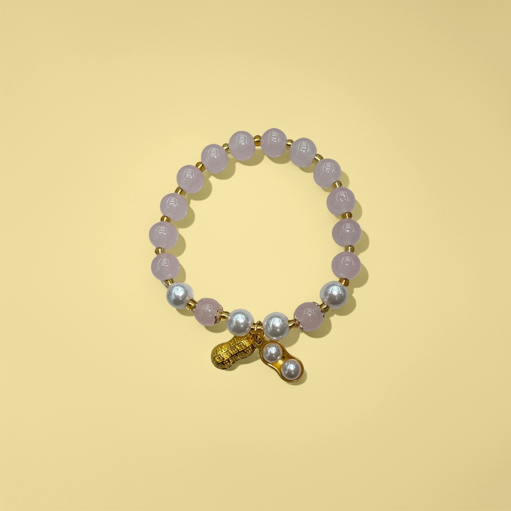 Pink bead bracelet with natural freshwater pearl luster, light luxury, suitable for daily wear Specification image
