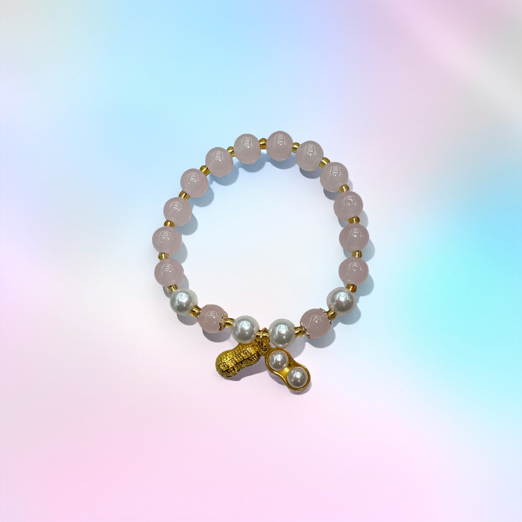 Pink bead bracelet with natural freshwater pearl luster, light luxury, suitable for daily wear details Picture