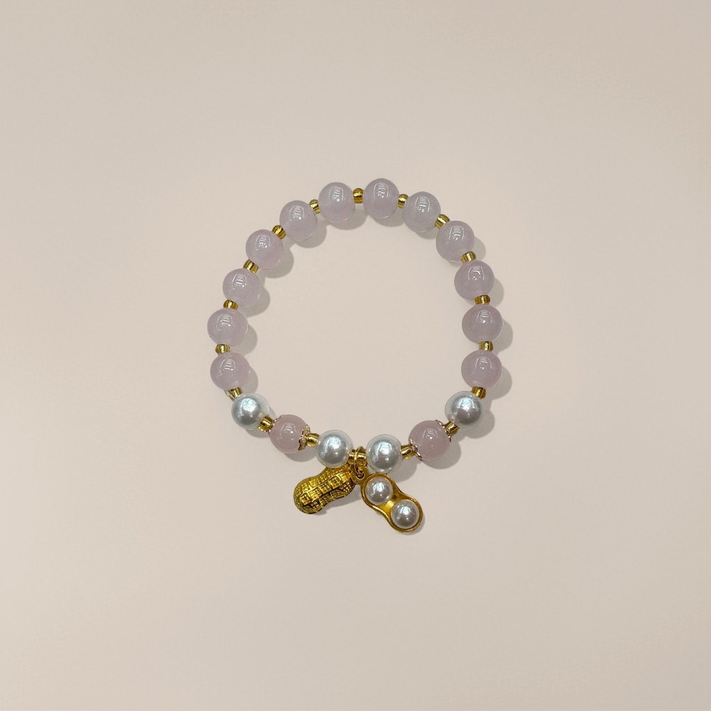 Pink bead bracelet with natural freshwater pearl luster, light luxury, suitable for daily wear Application Scenario