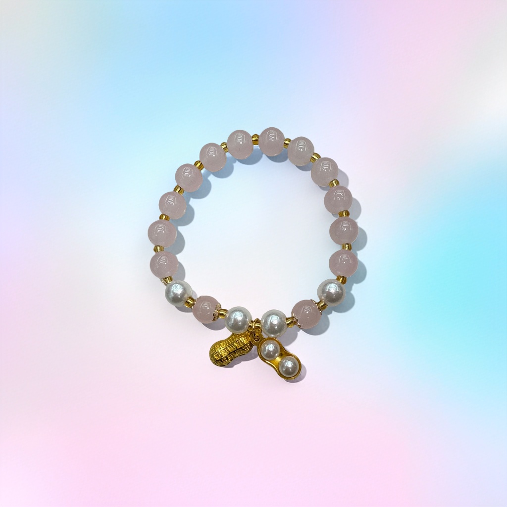 Pink bead bracelet with natural freshwater pearl luster, light luxury, suitable for daily wear