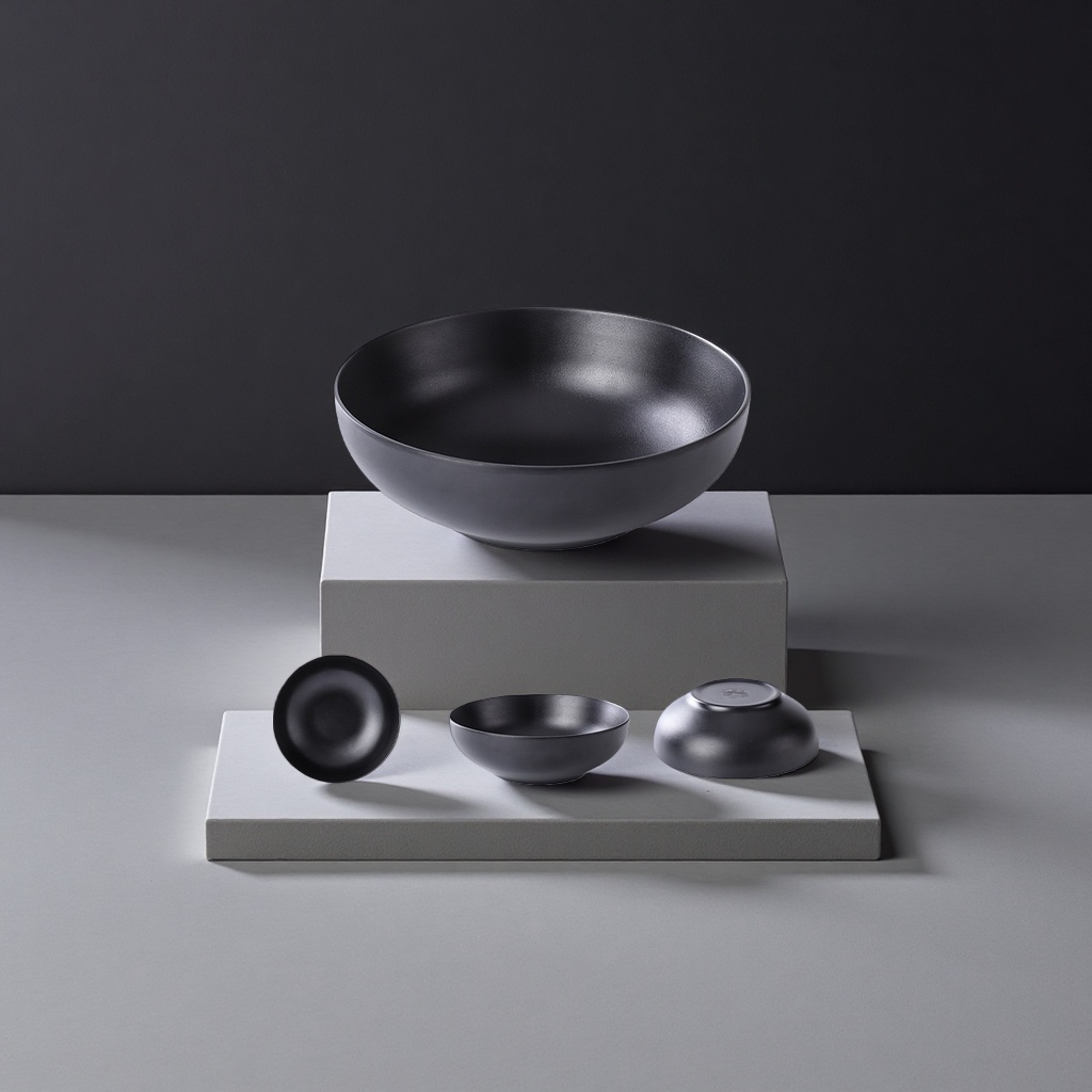 黑色磨砂韩式碗 陶瓷大号汤碗 韩版简约家用餐具