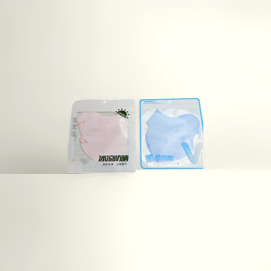 The Ice Silk sun protection mask is available in pink and blue. It is breathable, lightweight and has an UPF of 50+ UV protection details Picture