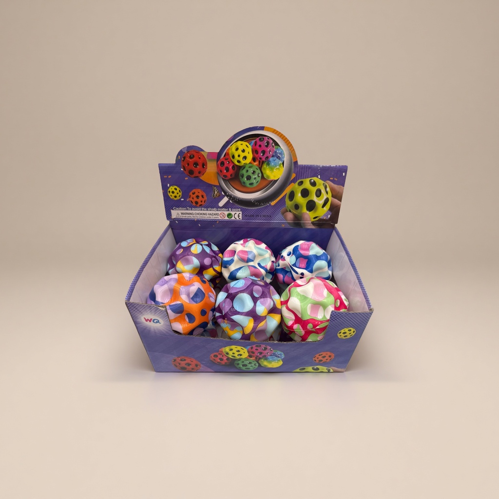 Colorful patterned spherical toys, children's educational grasping elastic soft rubber balls Specification image