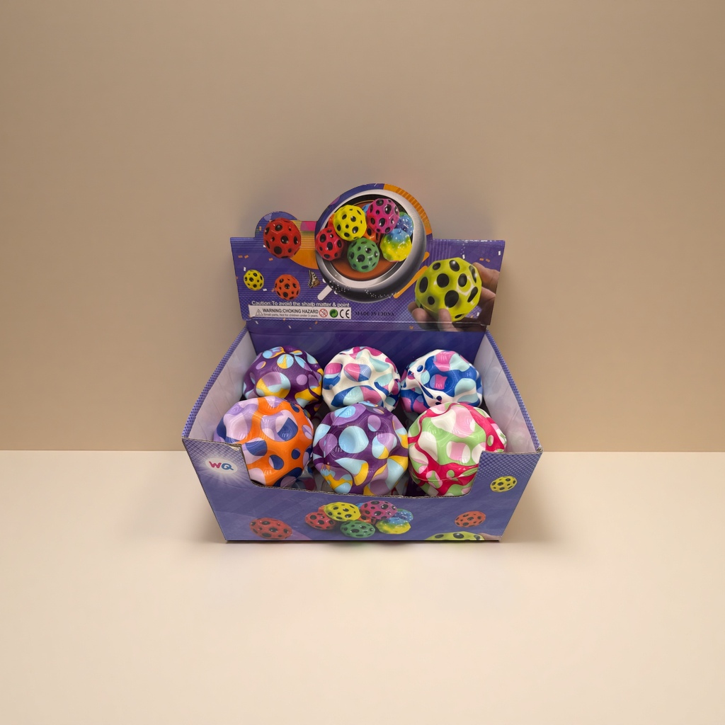 Colorful patterned spherical toys, children's educational grasping elastic soft rubber balls details Picture