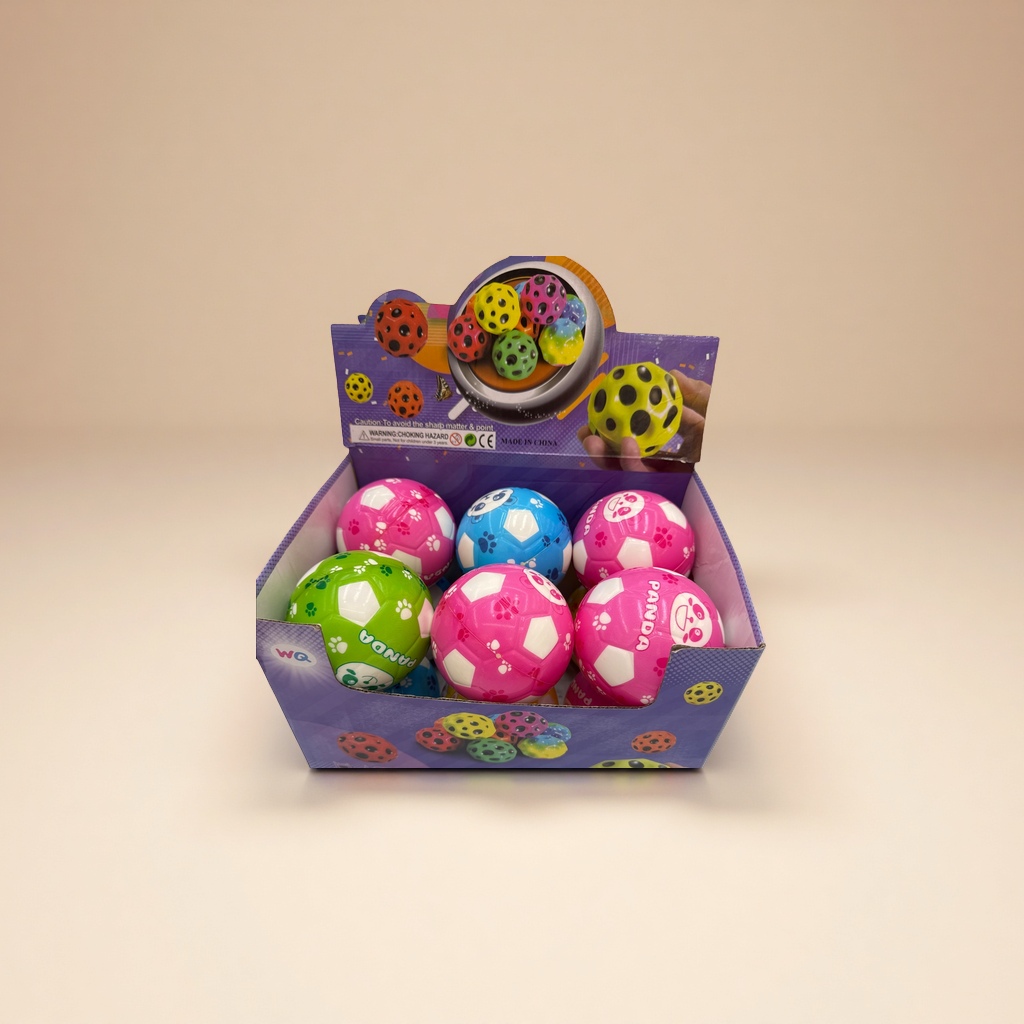A football with colorful panda patterns