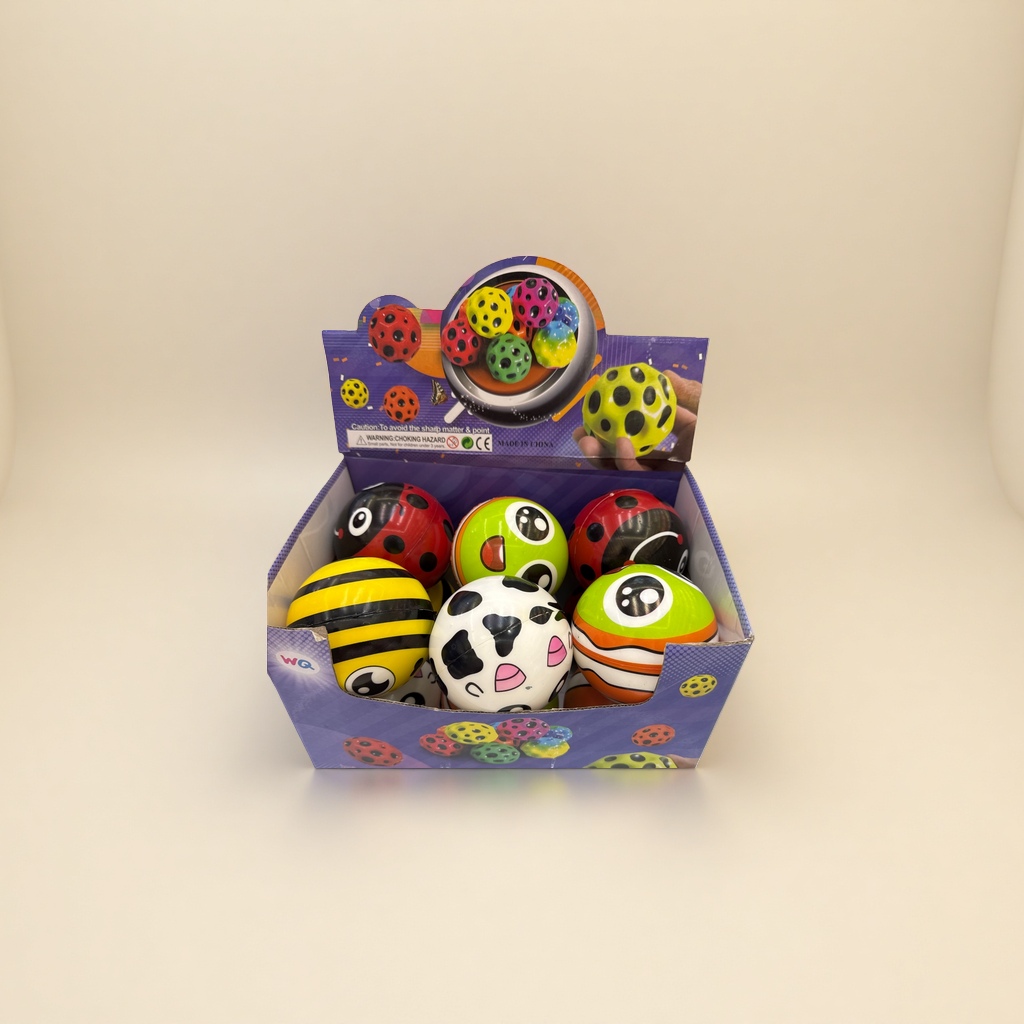 The colorful animal pattern bouncy ball is a children's educational toy that is soft, anti-slip and has good resilience details Picture