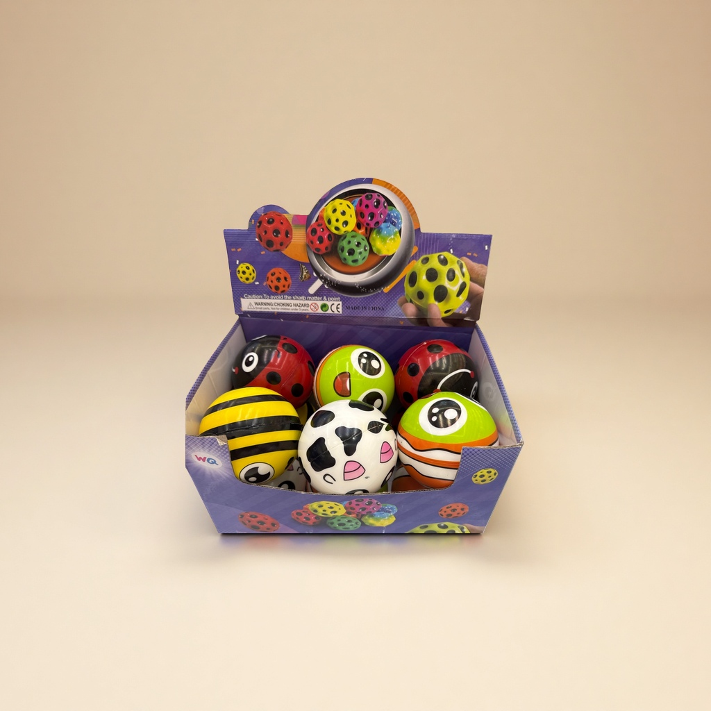 The colorful animal pattern bouncy ball is a children's educational toy that is soft, anti-slip and has good resilience