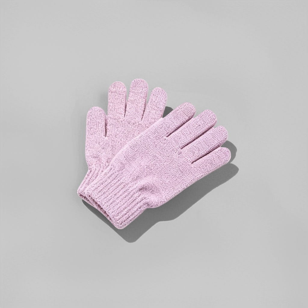 Pink knitted gloves, warm and anti-slip, fingertip touch screen, autumn and winter style gloves details Picture