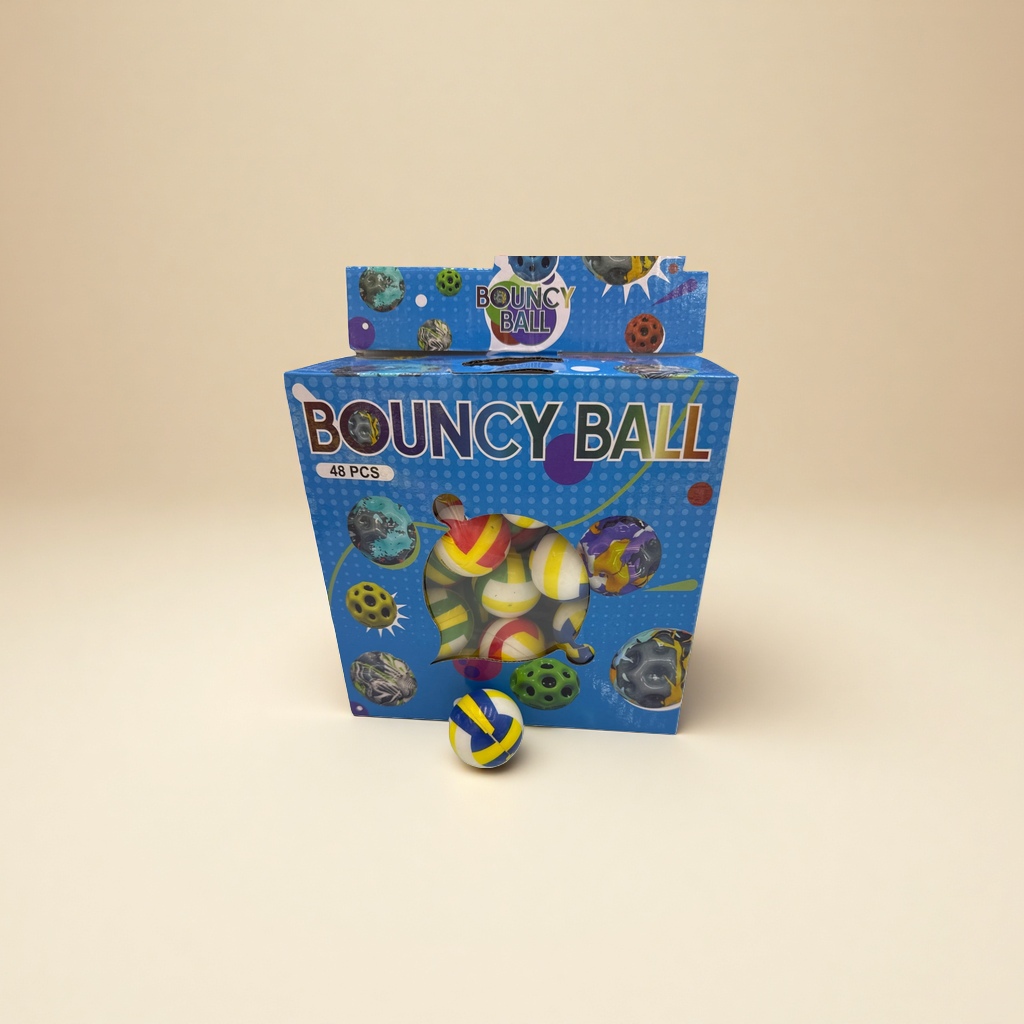 Colorful bouncy ball set with packaging box, children's educational and stress-relieving toys, safe and environmentally friendly