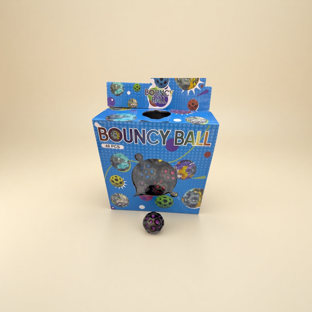 The colorful bouncy ball set includes a bouncy ball packaging box with multiple colors to choose from. It is a high-elasticity, shock-resistant children's educational toy Specification image