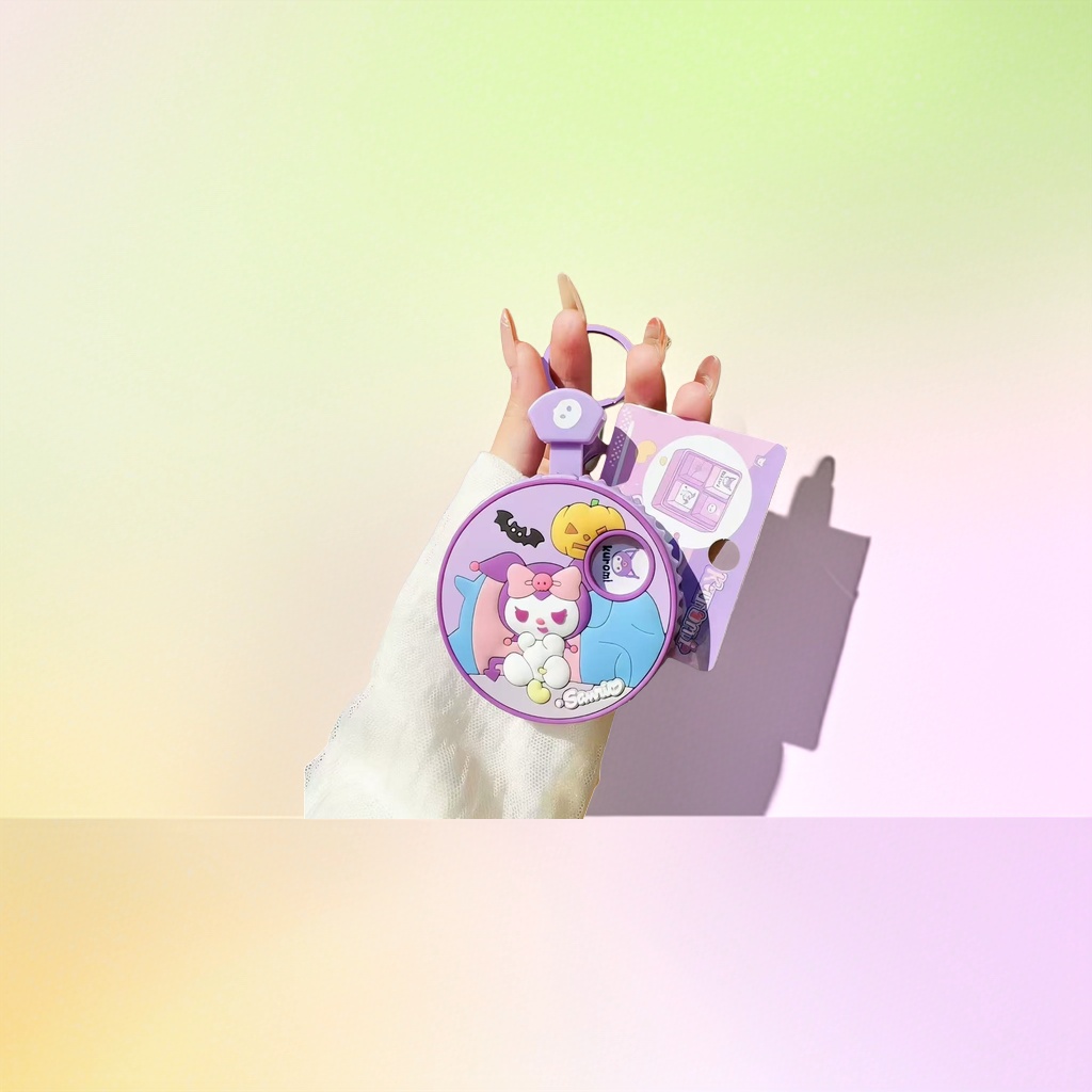 Cute cartoon Kuromi-themed keychain pendant, adorable and cute hanging accessory, small portable item details Picture