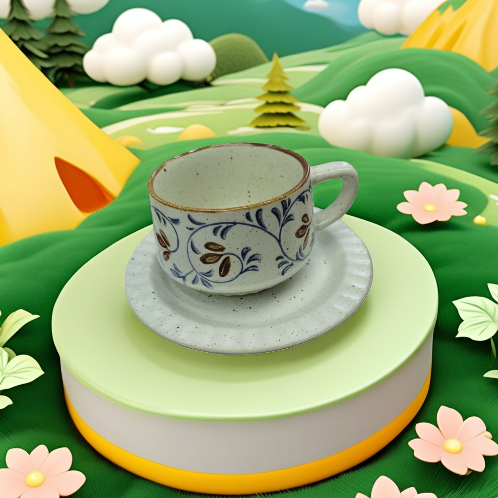 Ceramic cup underglaze color craft mug, household and office water cup 350ml Application Scenario