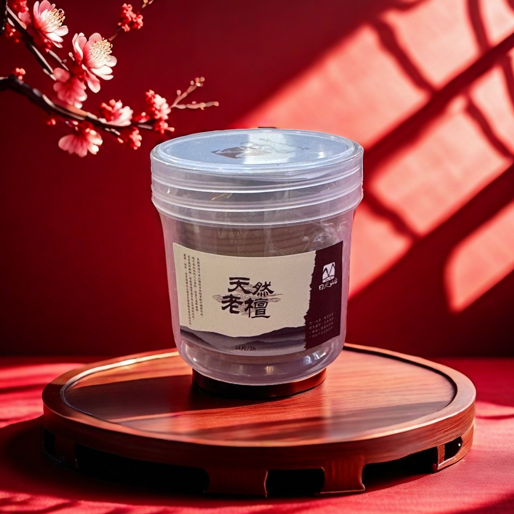 Natural old sandalwood transparent plastic can, insect and mosquito repellent home fragrance, agarwood Buddha incense details Picture