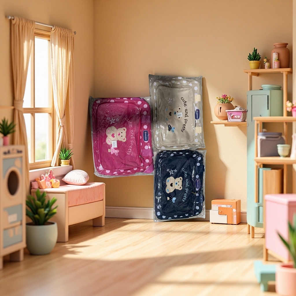 Cute bear pattern storage bag, multi-functional portable toiletry, makeup and travel storage bag